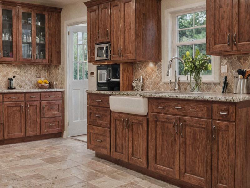 Complete kitchen renovation with custom cherry cabinets